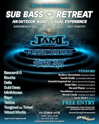 a flyer for the jam sub bass retreat