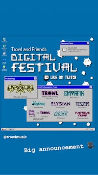 a blue screen with the words'tour and friends digital festival'